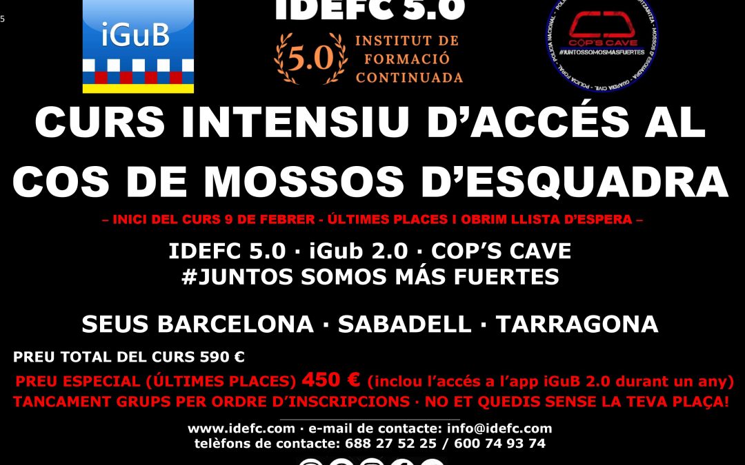 Curs intensiu d’accés al cos de Mossos d’Esquadra 2019